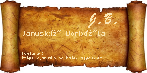Januskó Borbála névjegykártya